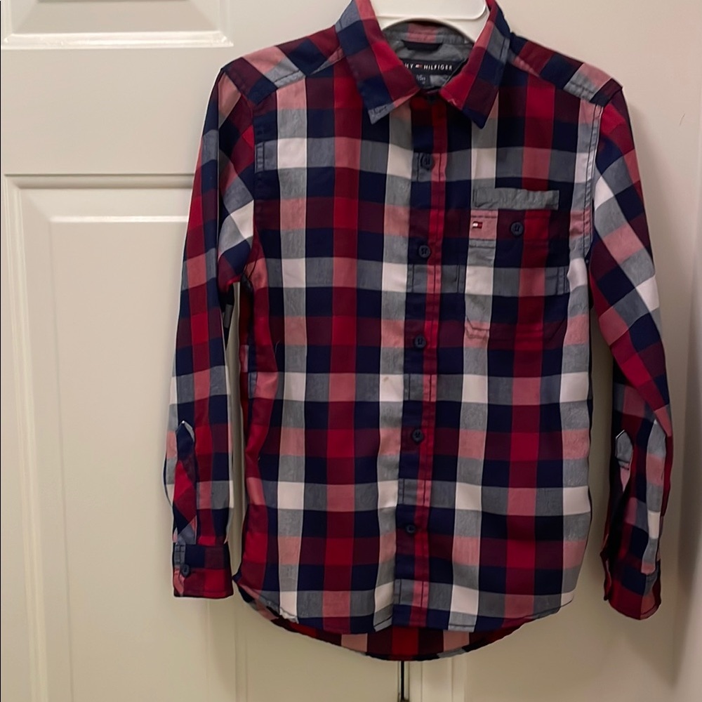 Tommy Hilfiger Boys Plaid Button-Down Shirt PLEASE read description!